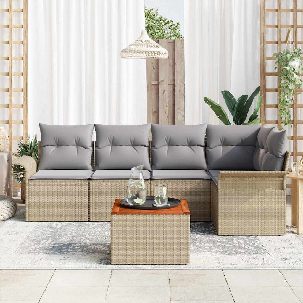 Set Divano da Giardino 6 pz 5-Numero di posti