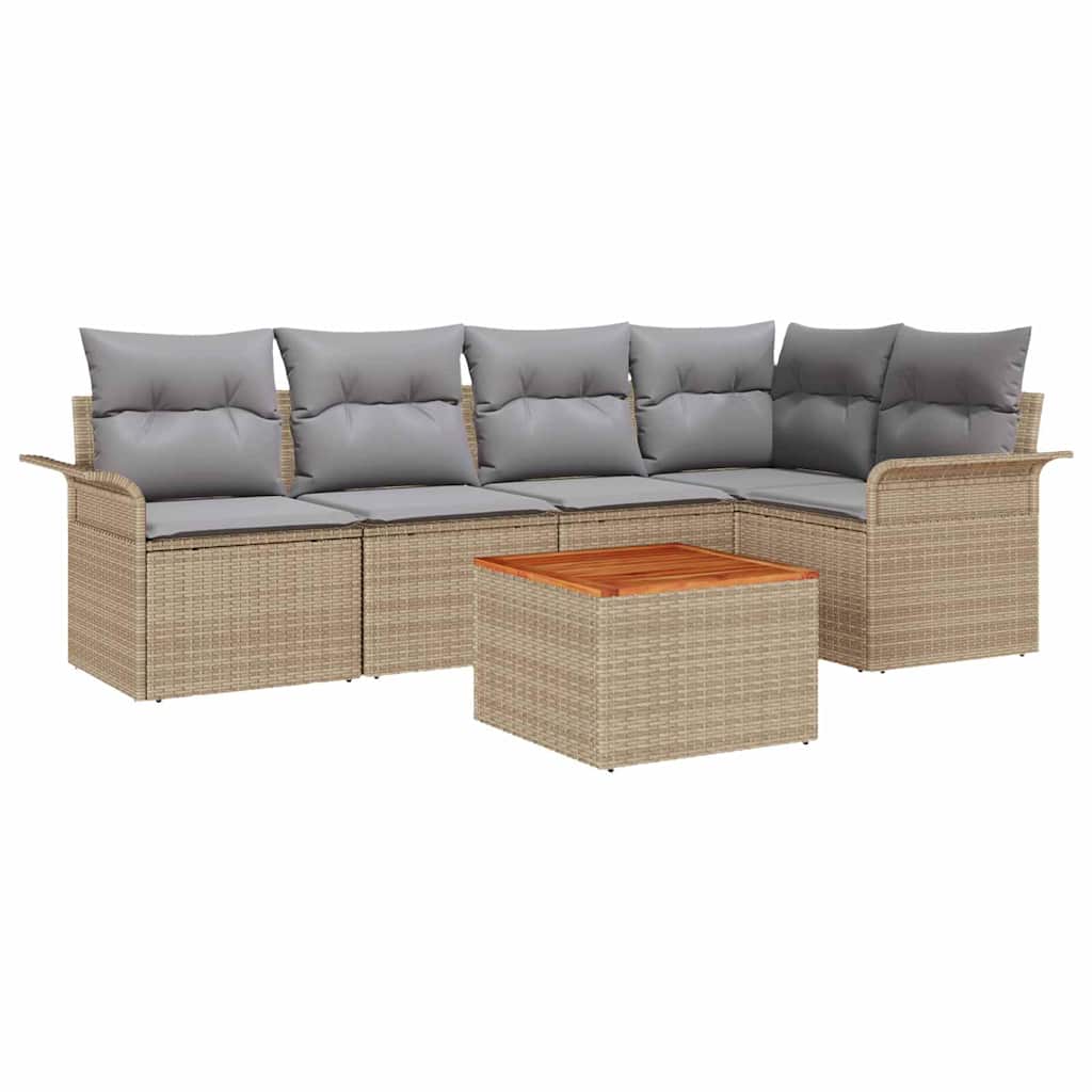 Set Divano da Giardino 6 pz 5-Numero di posti
