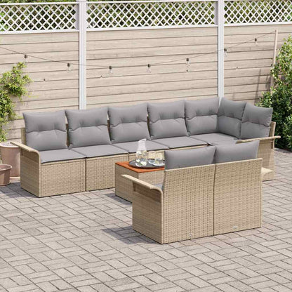 Set Divano da Giardino 9 pz 8-Numero di posti
