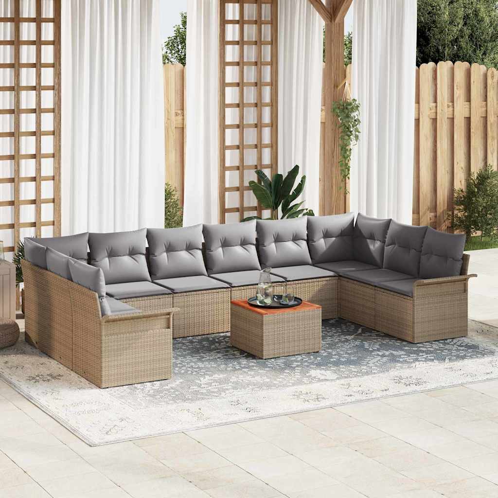 Set Divano da Giardino 11 pz 10-Numero di posti