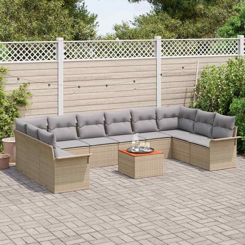 Set Divano da Giardino 11 pz 10-Numero di posti