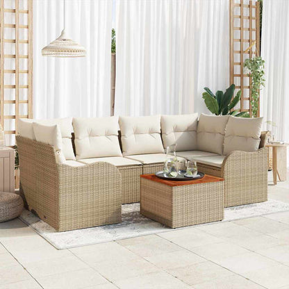 Set Divano da Giardino 7 pcs Beige e bianco