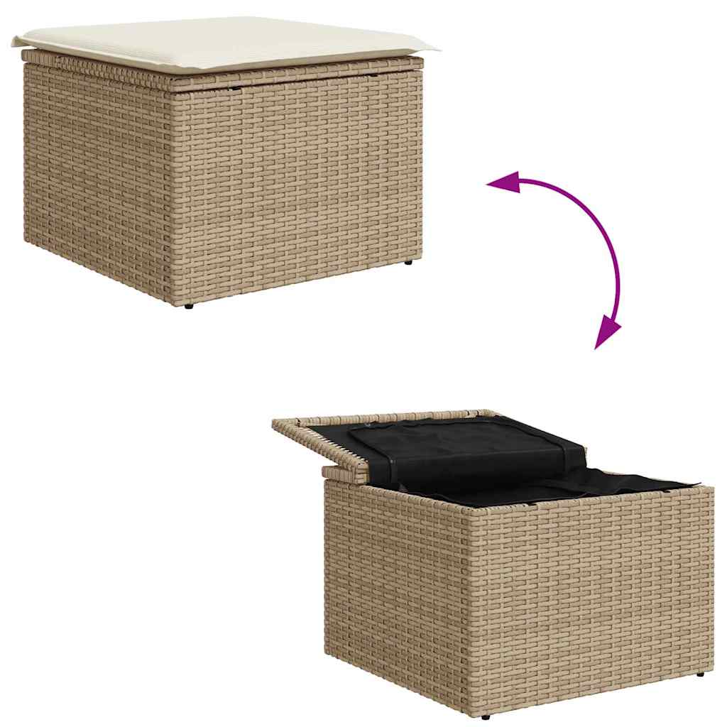 Set Divano da Giardino 8 pcs Beige e Crema polyrattan | homemem39