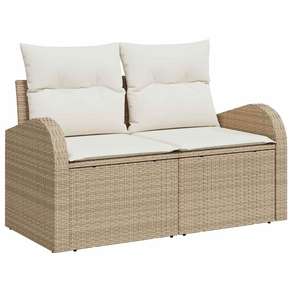 Set Divano da Giardino 11 pcs Beige e bianco