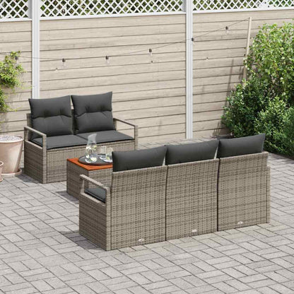 Set Divano da Giardino 6 pcs Grigio polyrattan | homemem39