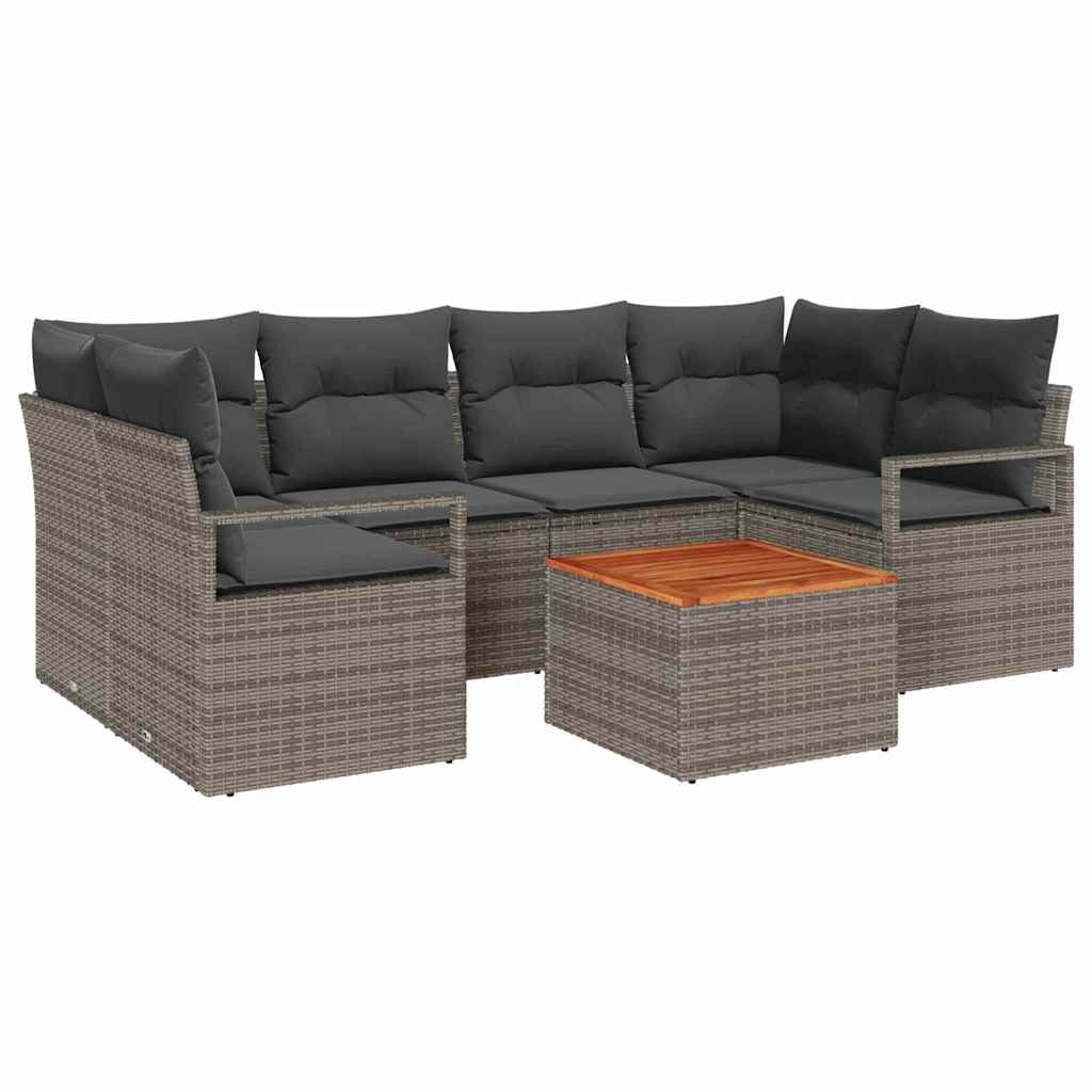 Set Divano da Giardino 7 pcs Grigio polyrattan | homemem39