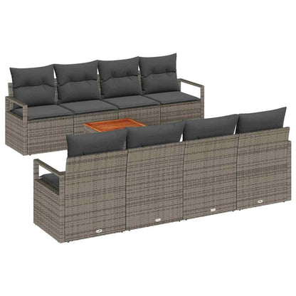 Set Divano da Giardino 9 pcs Grigio polyrattan | homemem39