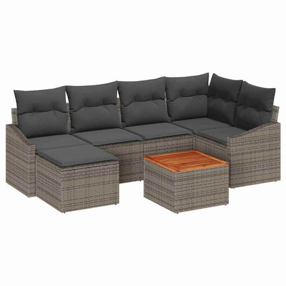 Set Divano da Giardino 7 pcs Grigio polyrattan | homemem39