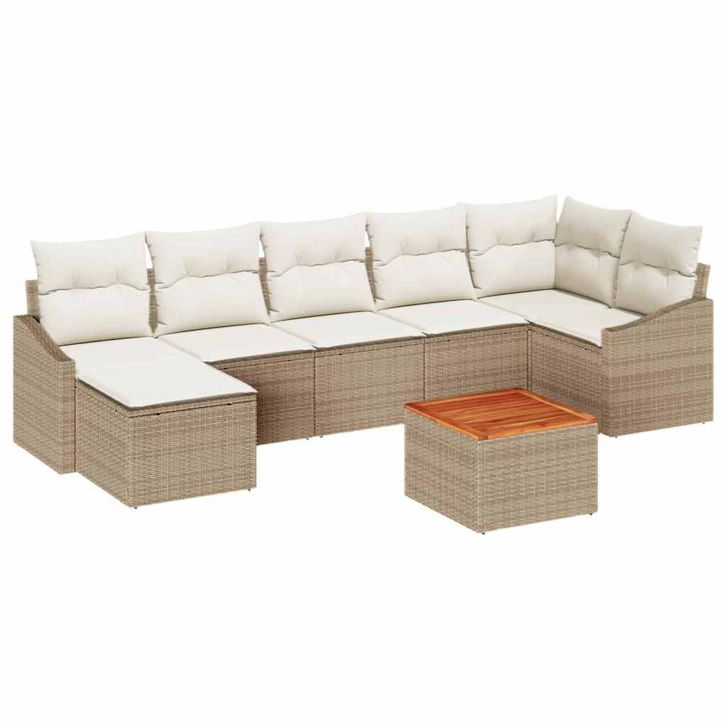 Set Divano da Giardino 8 pcs Beige e bianco - homemem39