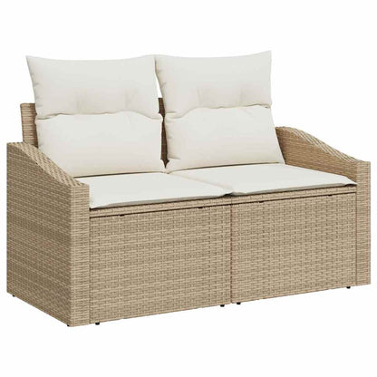 Set Divano da Giardino 11 pcs Beige e Crema polyrattan