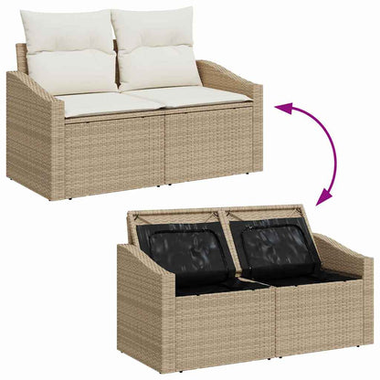 Set Divano da Giardino 11 pcs Beige e Crema polyrattan | homemem39