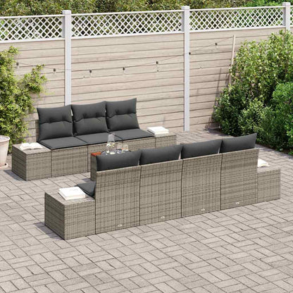 Set Divano da Giardino 8 pcs Grigio - homemem39