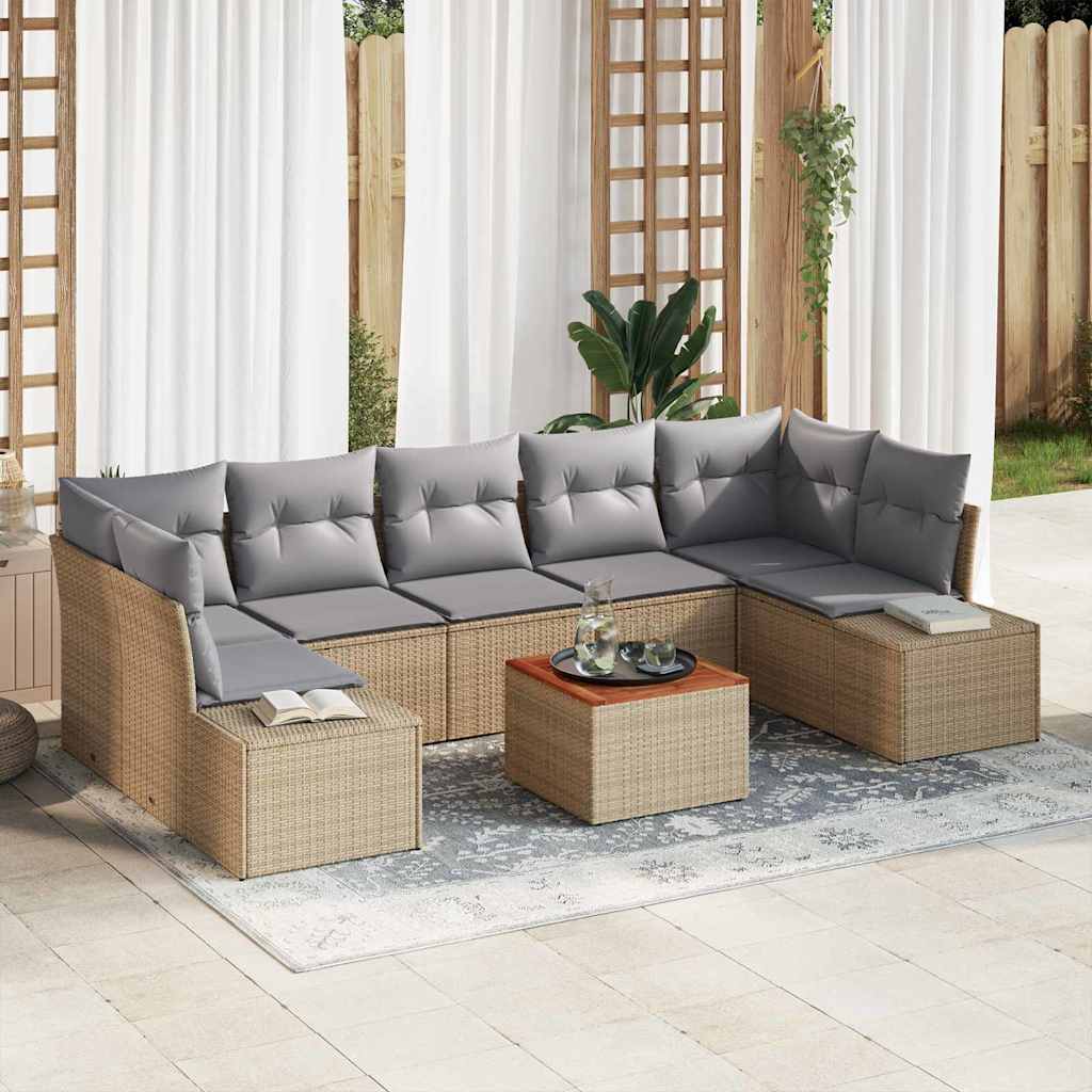 Set Divano da Giardino 8 pcs beige e grigio chiaro - homemem39