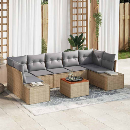 Set Divano da Giardino 8 pcs beige e grigio chiaro - homemem39