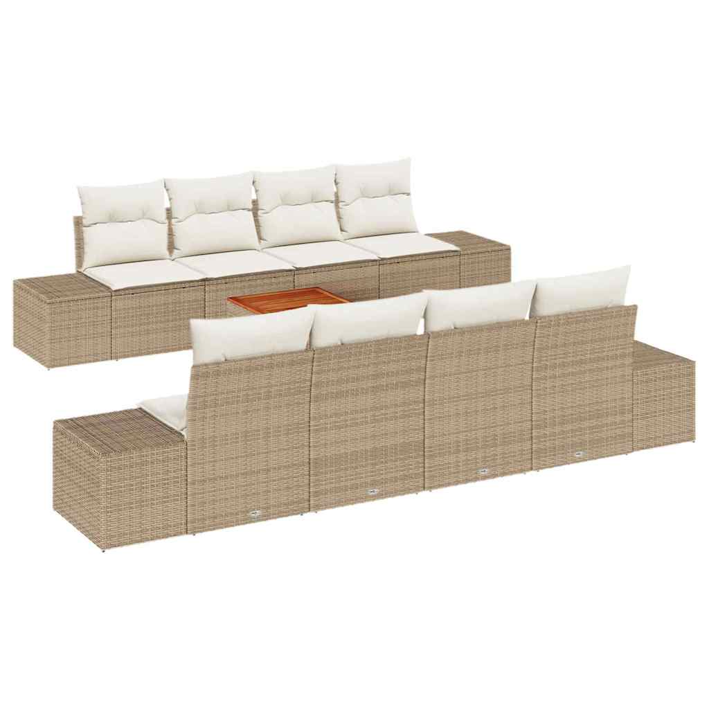 Set Divano da Giardino 7 pcs Beige e bianco - homemem39