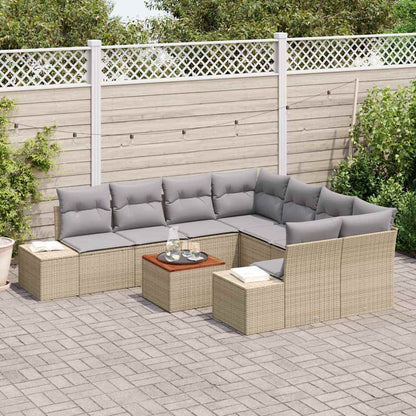 Set Divano da Giardino 9 pcs beige e grigio chiaro - homemem39
