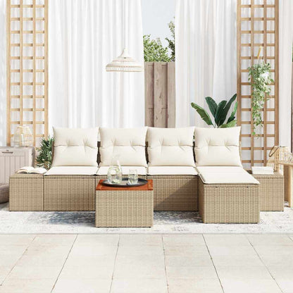 Set Divano da Giardino 6 pcs Beige e bianco - homemem39