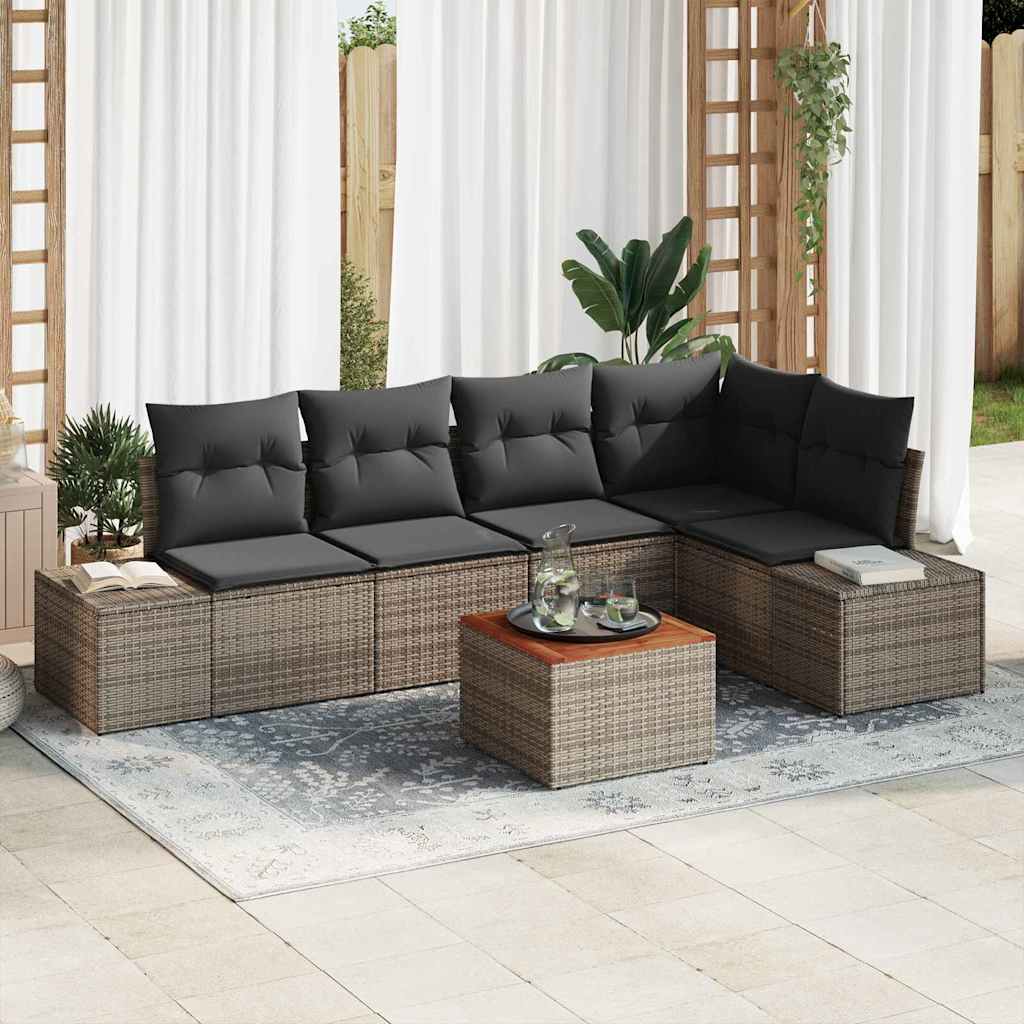 Set Divano da Giardino 6 pcs Grigio - homemem39