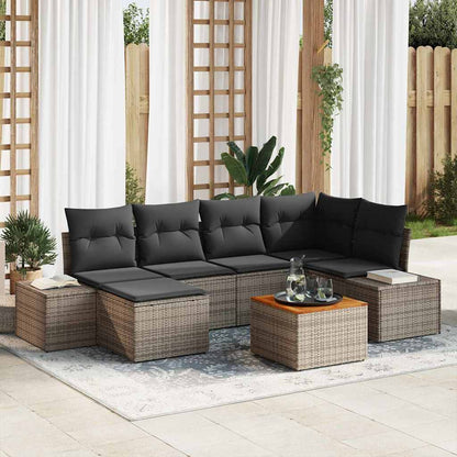 Set Divano da Giardino 7 pcs Grigio - homemem39