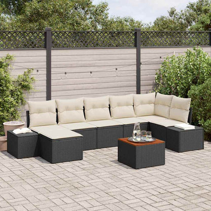 Set Divano da Giardino 8 pcs Nero e bianco | homemem39