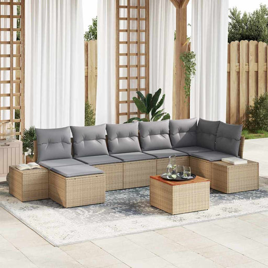 Set Divano da Giardino 8 pcs beige e grigio chiaro | homemem39