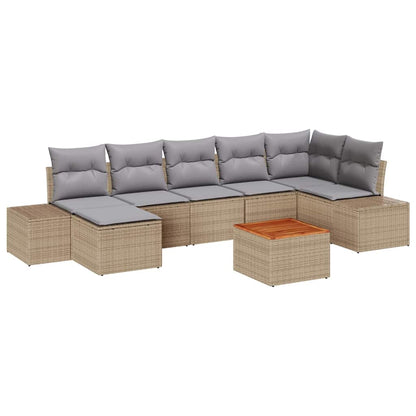 Set Divano da Giardino 8 pcs beige e grigio chiaro | homemem39
