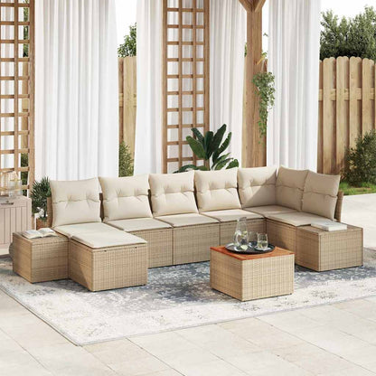 Set Divano da Giardino 8 pcs Beige e bianco | homemem39
