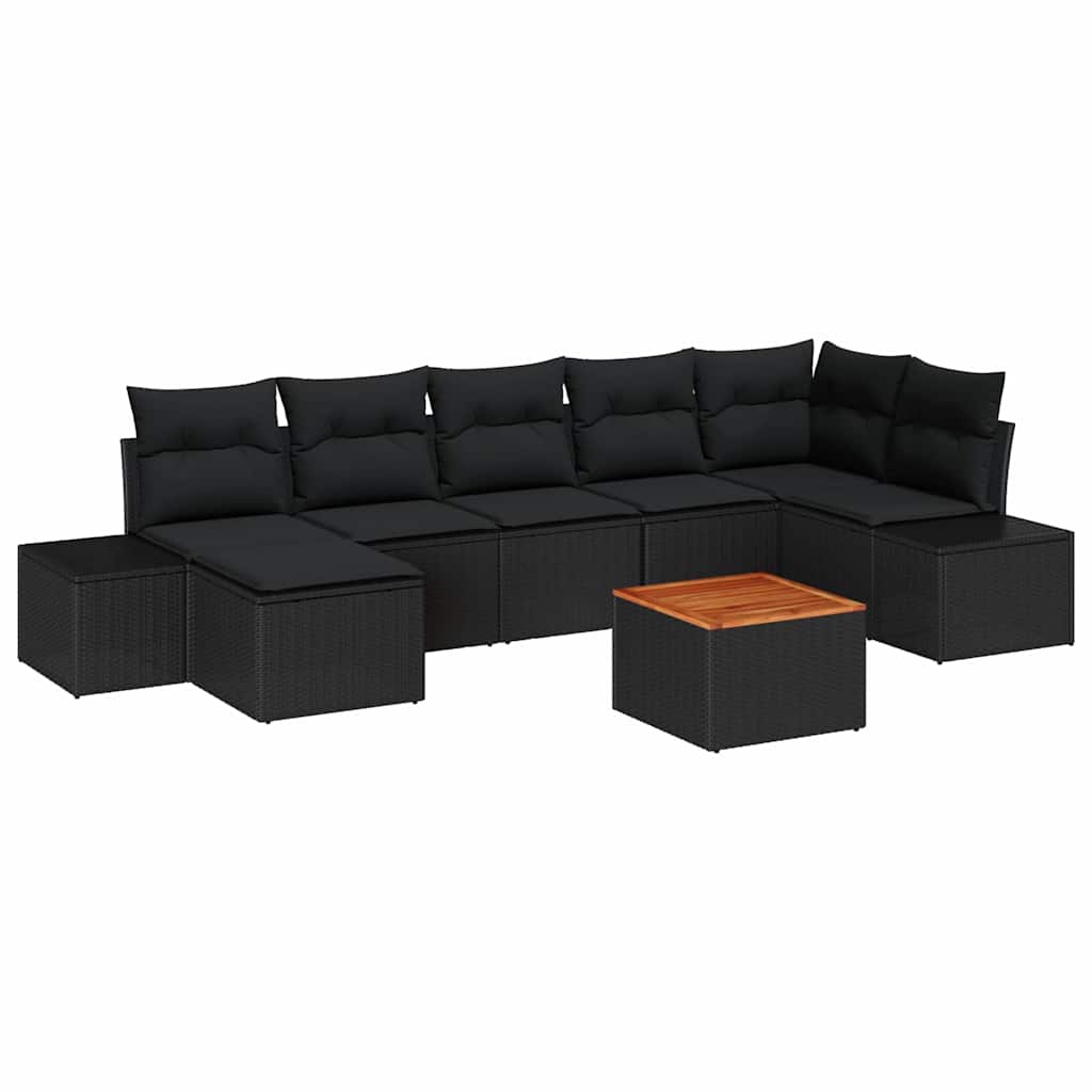 Set Divano da Giardino 8 pcs Nero | homemem39