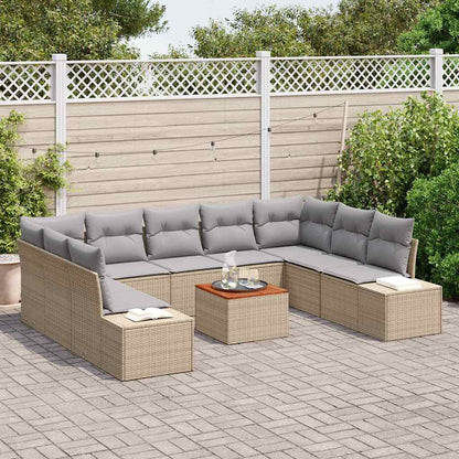 Set Divano da Giardino 10 pcs beige e grigio chiaro - homemem39