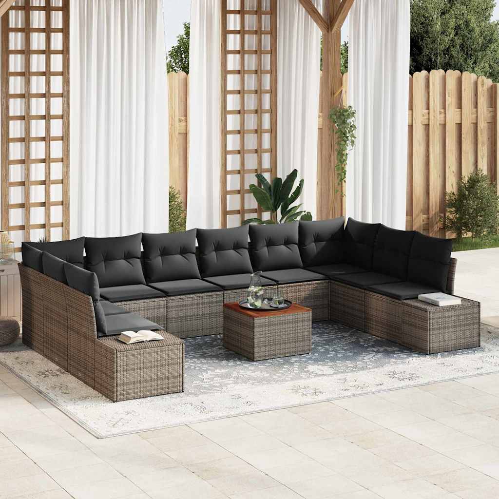 Set Divano da Giardino 11 pcs Grigio - homemem39
