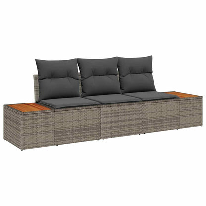 Set Divano da Giardino 3 pz 3-Numero di posti Grigio