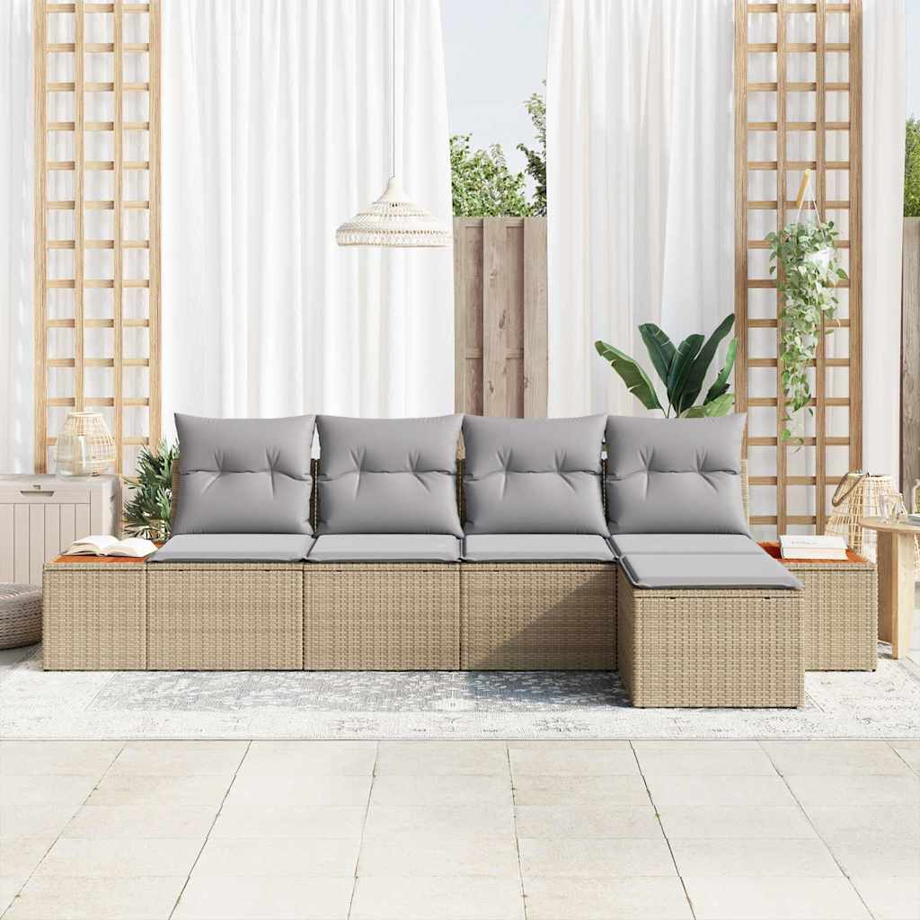 Set Divano da Giardino 6 pz 5-Numero di posti