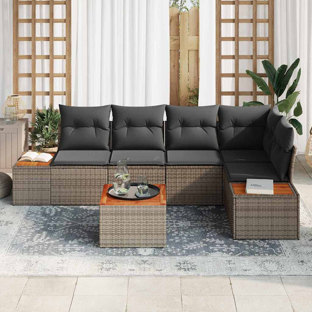 Set Divano da Giardino 5 pz 5-Numero di posti Grigio