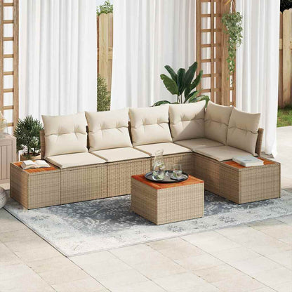 Set Divano da Giardino 5 pz 5-Numero di posti beige e panna
