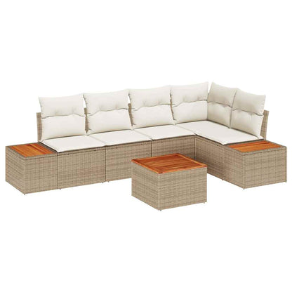 Set Divano da Giardino 5 pz 5-Numero di posti beige e panna