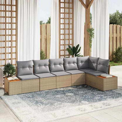 Set Divano da Giardino 6 pz 6-Numero di posti