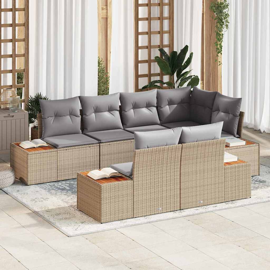 Set Divano da Giardino 7 pz 7-Numero di posti