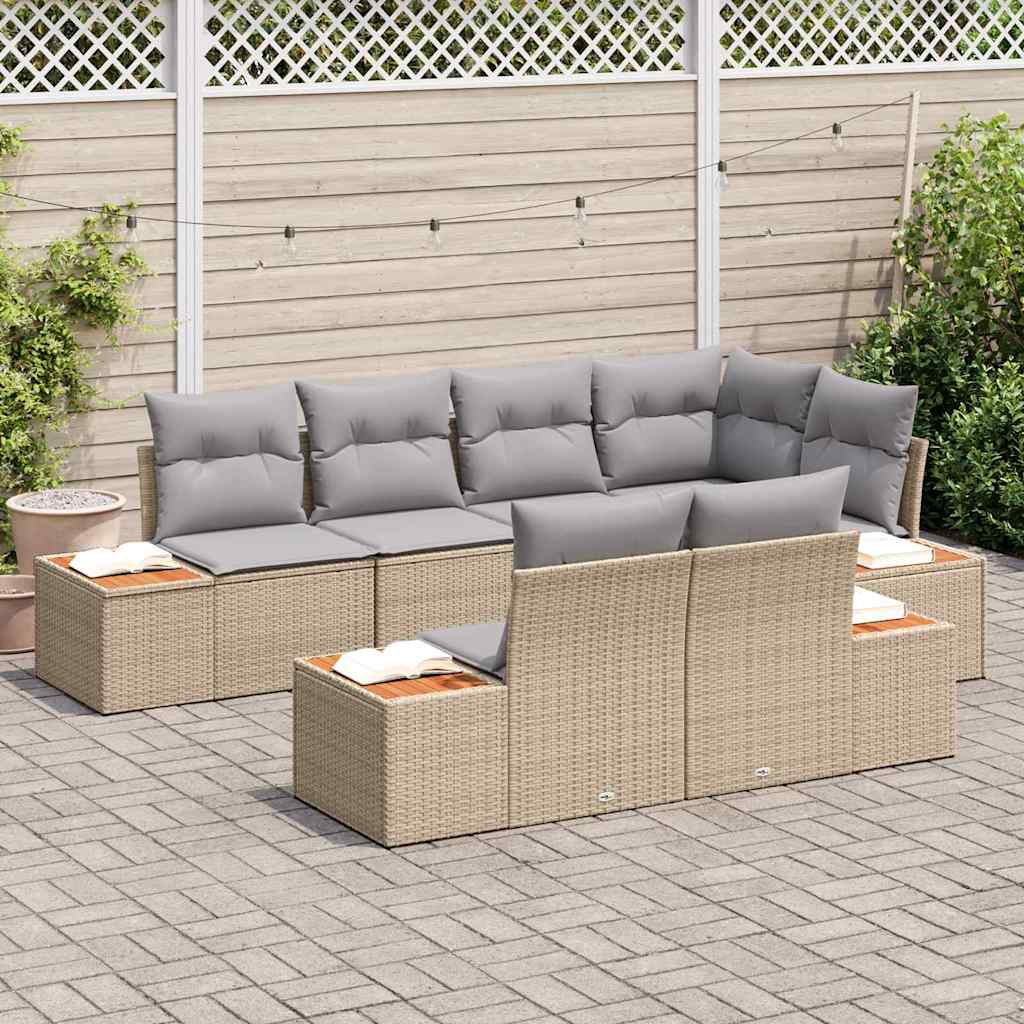 Set Divano da Giardino 7 pz 7-Numero di posti