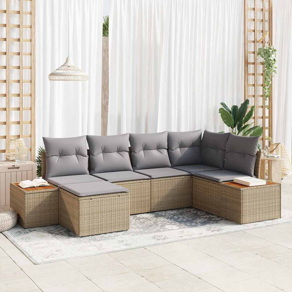 Set Divano da Giardino 7 pz 6-Numero di posti