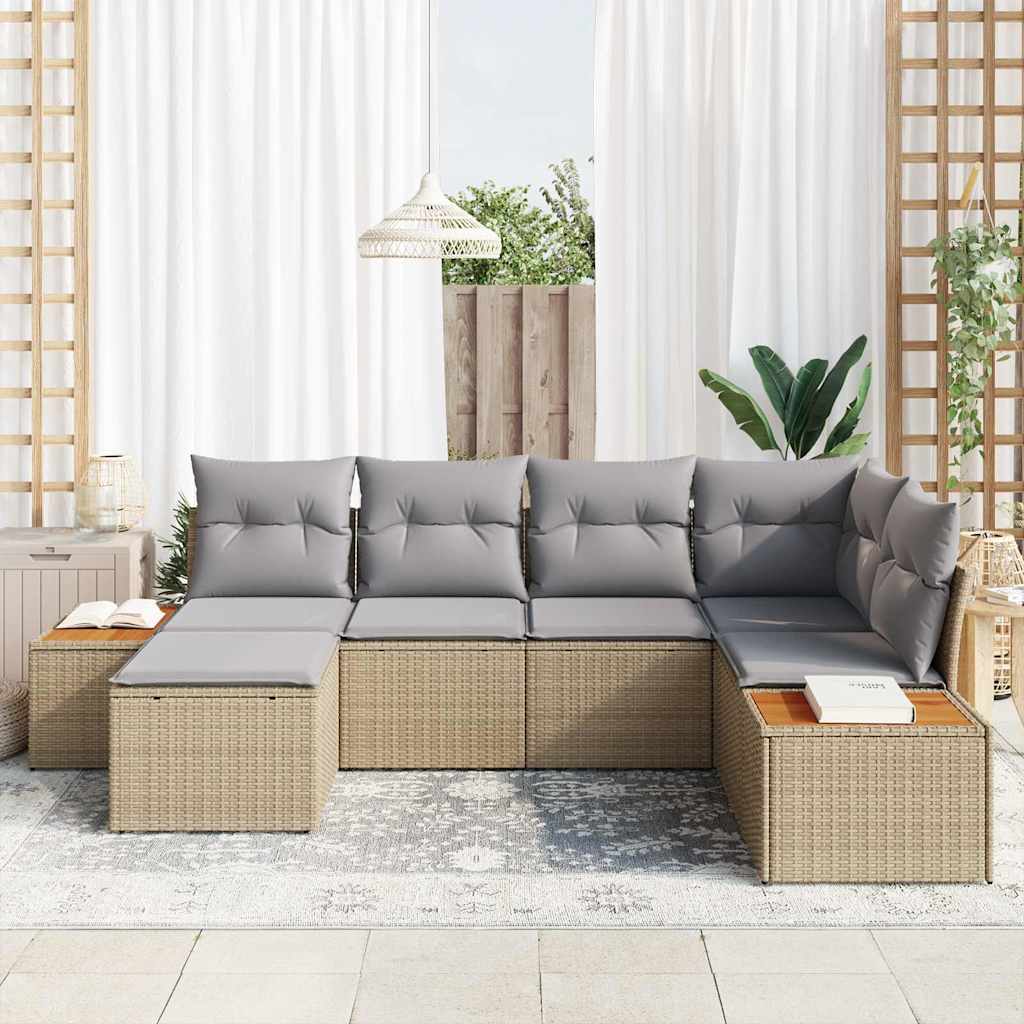 Set Divano da Giardino 7 pz 6-Numero di posti