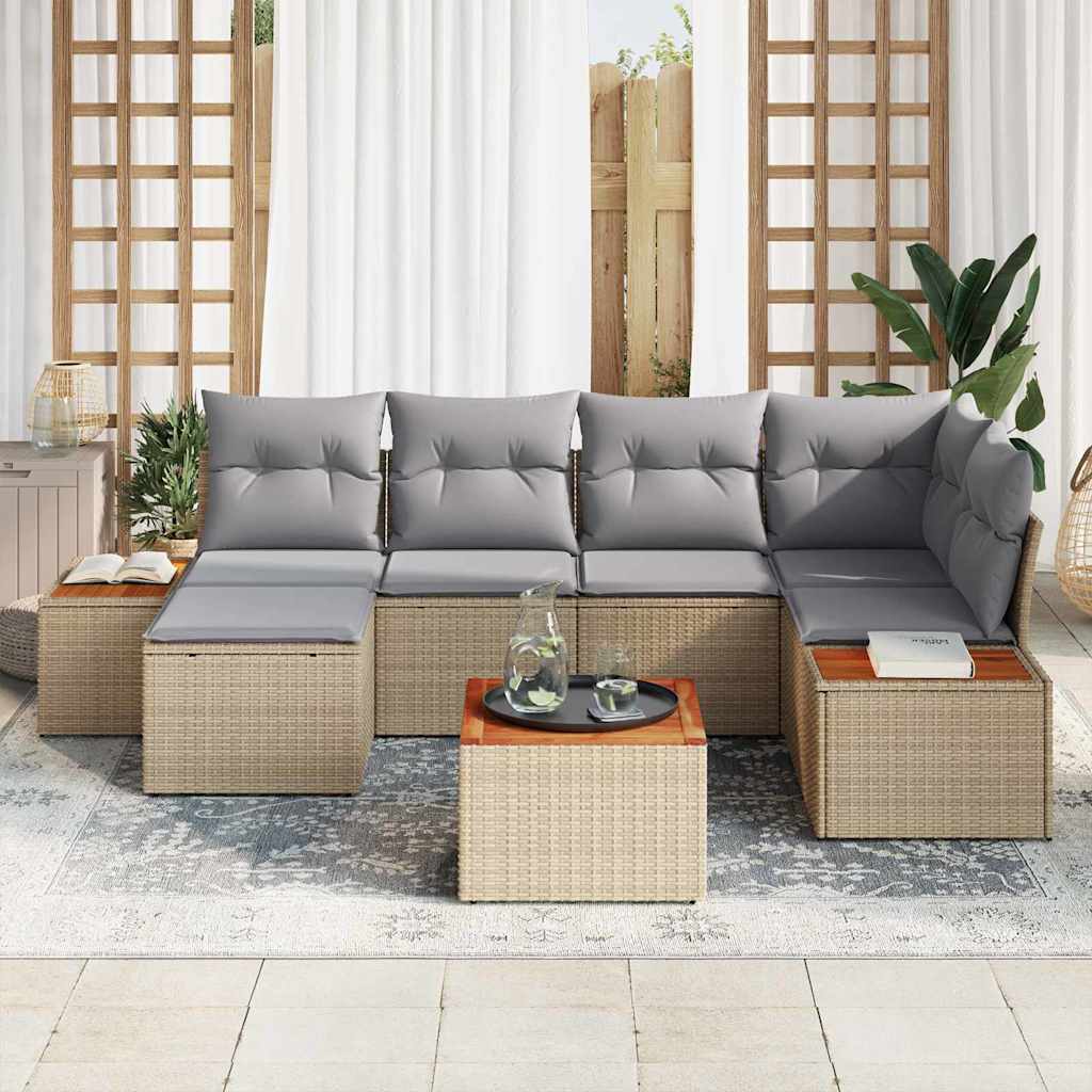 Set Divano da Giardino 7 pz 6-Numero di posti