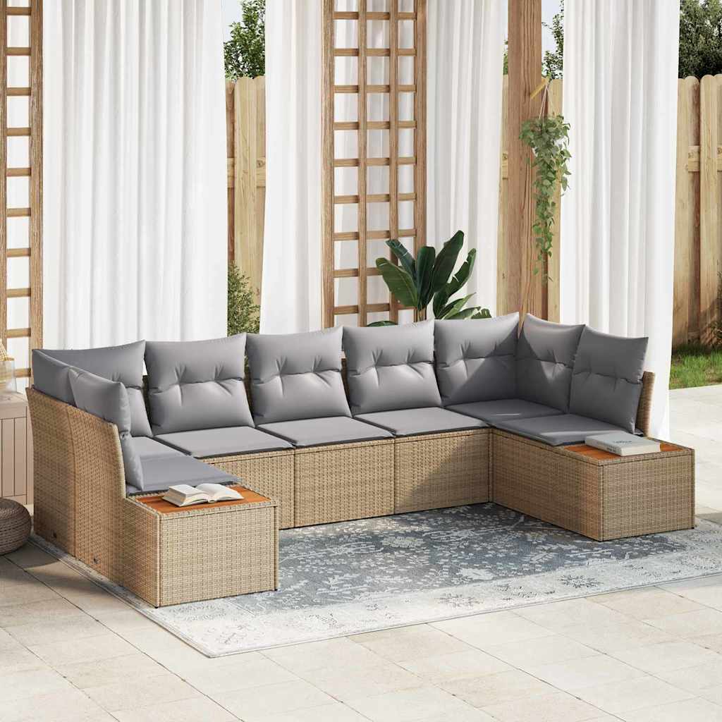 Set Divano da Giardino 7 pz 7-Numero di posti