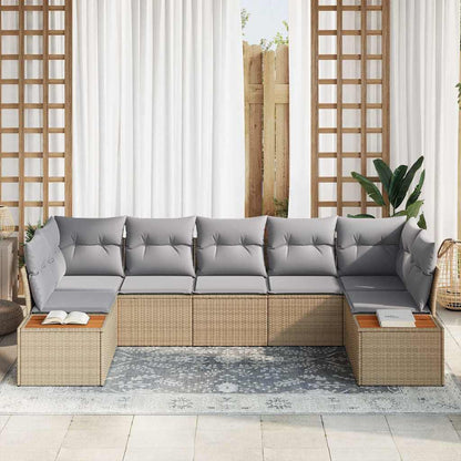 Set Divano da Giardino 7 pz 7-Numero di posti