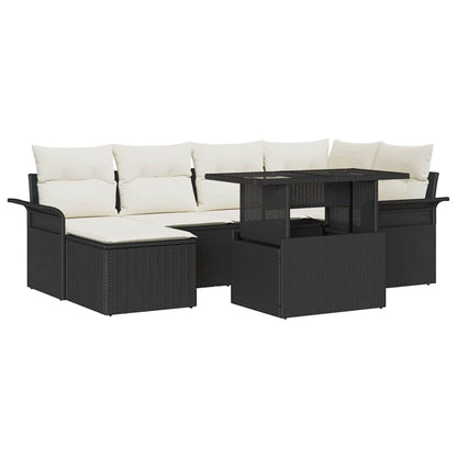 Set Divano da Giardino 7 pz Nero