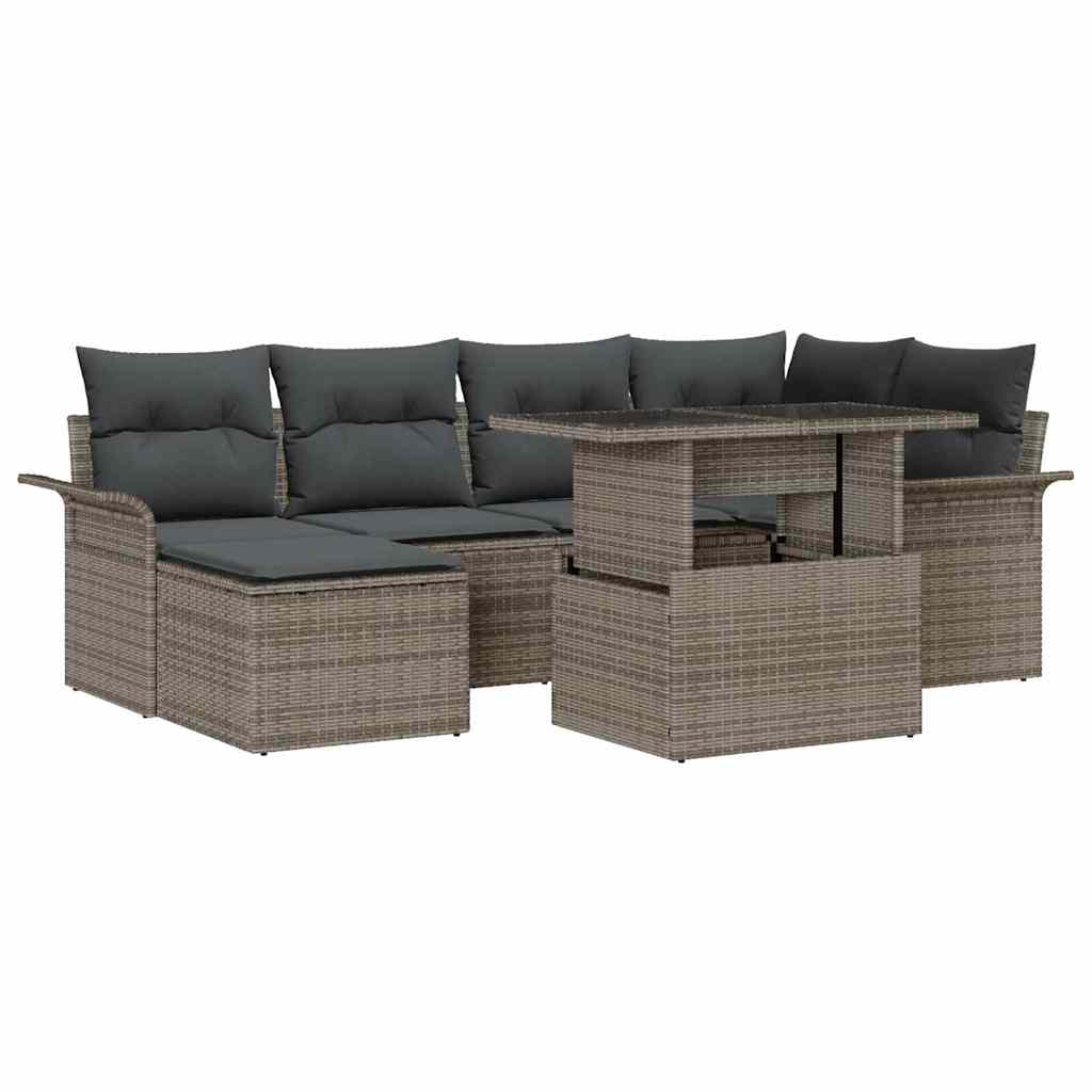 Set Divano da Giardino 7 pz Grigio