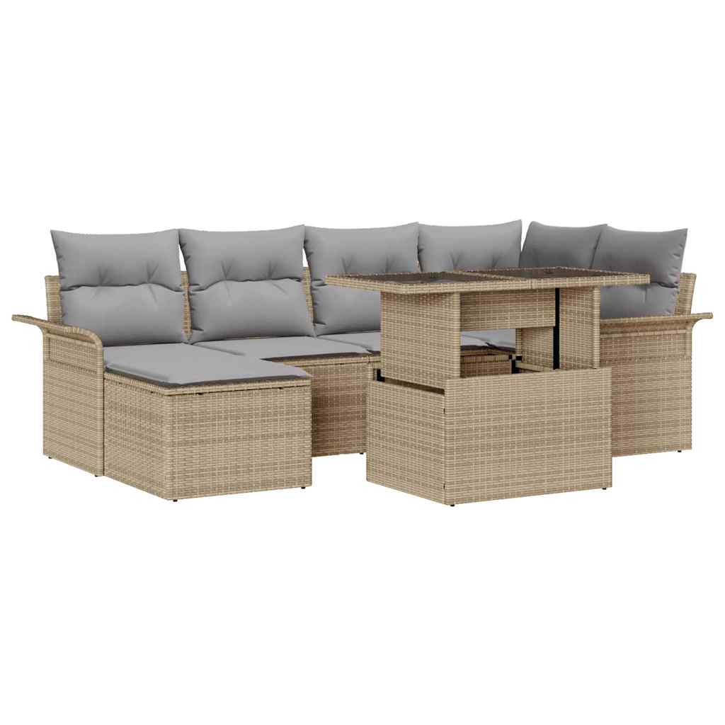 Set Divano da Giardino 7 pz Beige