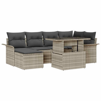 Set Divano da Giardino 7 pz Grigio chiaro