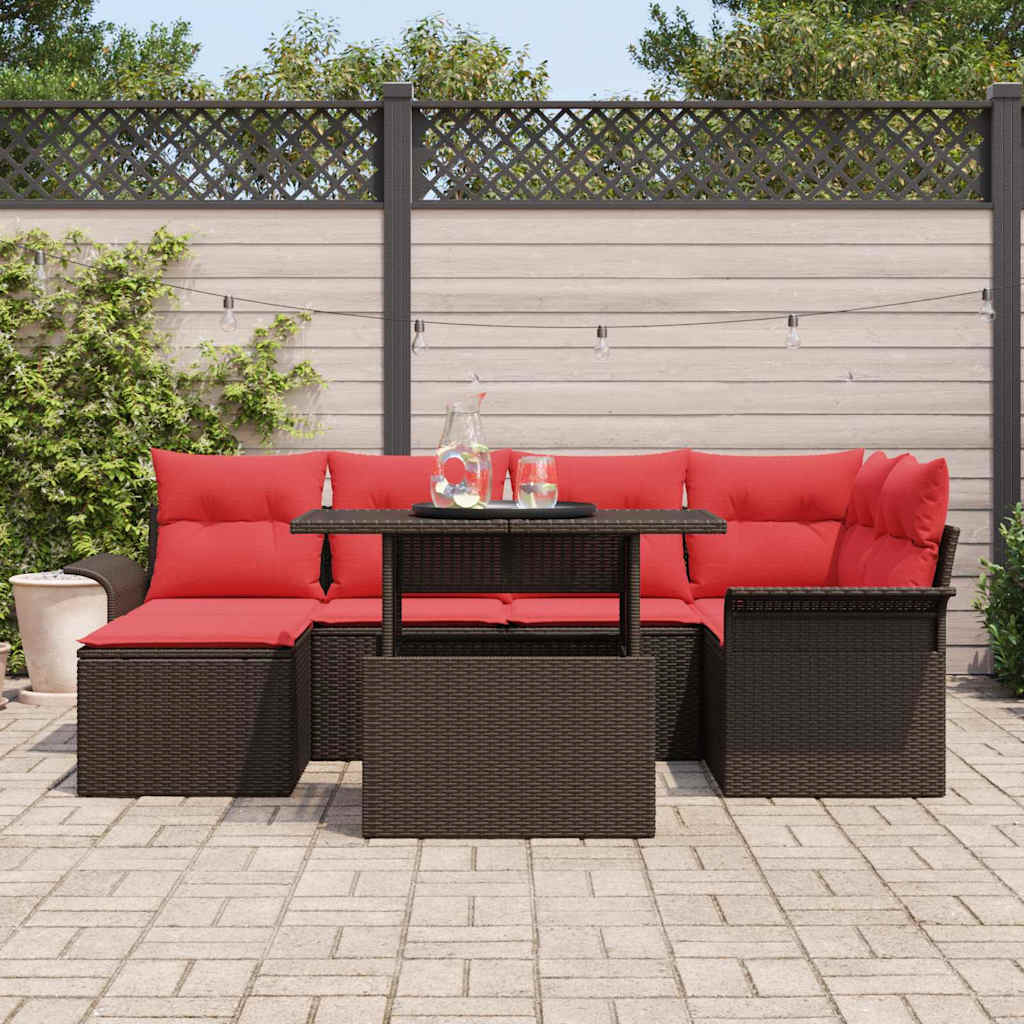 Set Divano da Giardino 7 pz Marrone | homemem39