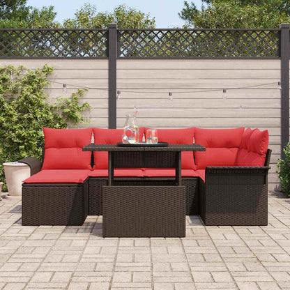 Set Divano da Giardino 7 pz Marrone | homemem39