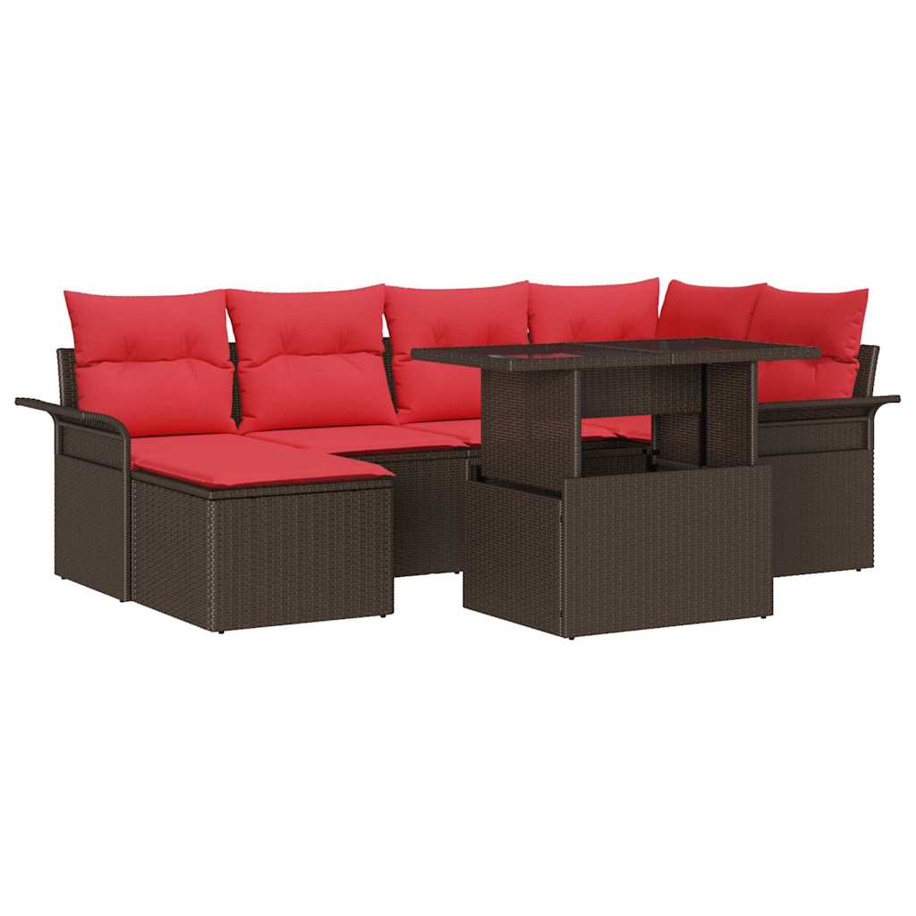 Set Divano da Giardino 7 pz Marrone | homemem39